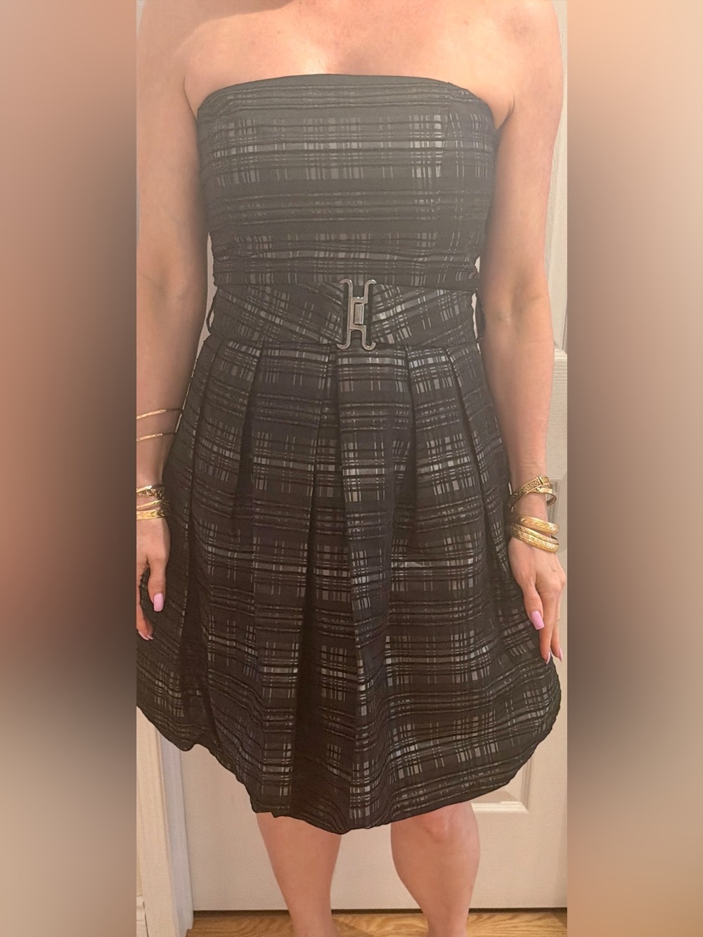 Zara Strapless Black Fit & Flare Dress